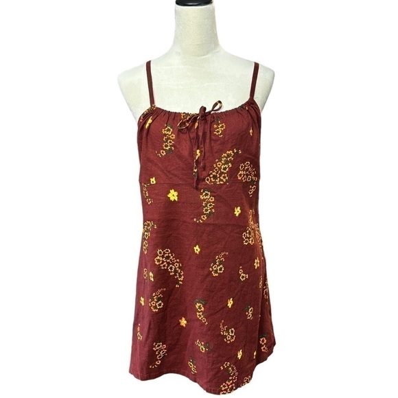 NWT Urban Outfitters Mini Dress Brown Orange Medium M - Picture 2 of 16